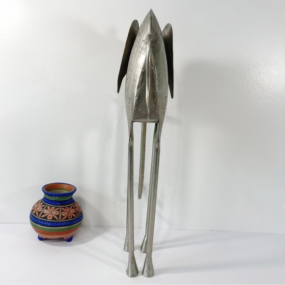 VTG Silver Metal Art Elephant Sculpture Elongated Legs Figure Tribal Abstract 16 - Picture 8 of 9